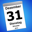 Kalender auf blau - 31.12.2013 - Silvester