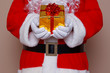 Santa Claus holding a gift
