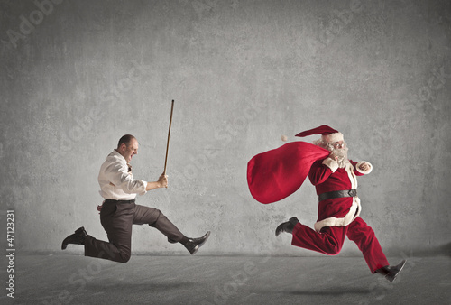Photo: Escaping Santa Claus Escaping Santa Claus