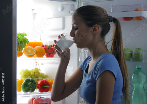 Photo: Woman drinking milk Woman drinking milk