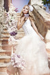 portrait of a bride with a bouquet of lilacs