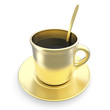 Illustration: Golden coffee cup Golden coffee cup