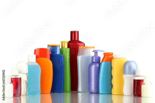 Photo: A lot of different cosmetic products for personal care isolated A lot of different cosmetic products for personal care isolated