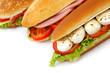 Sandwich with mozzarella tomato and salad