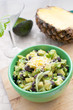 Pineapple, avocado, onion and beans salad