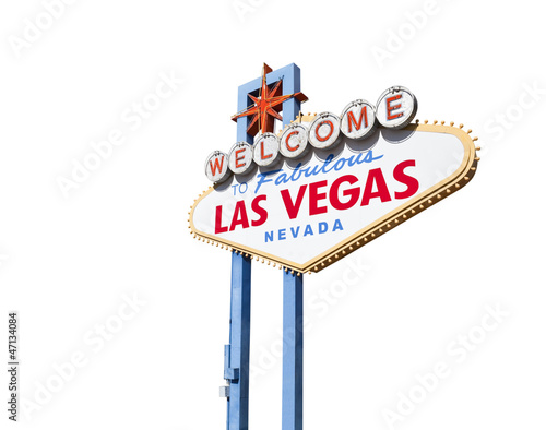 Photo: Welcome to las Vegas Sign Isolated with Clipping Path Welcome to las Vegas Sign Isolated with Clipping Path