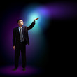 Businessman with light shining