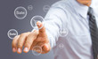 Businessman pressing promotion and shipping