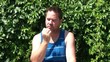 Nervous Man Biting Nails