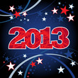 New Year 2013 Red Blue Background