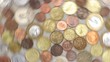 spinning coins symbolizing wealth, richness, income and profit