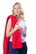 Sport concept  - Woman doing sports on white