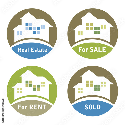 Vector: Real Estate Sign - For Sale, For Rent, Sold. Real Estate Sign - For Sale, For Rent, Sold.