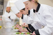 Trainee Chef's preparing salads