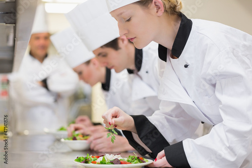 Photo: Trainee Chef's preparing salads Trainee Chef's preparing salads