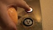 Pushing Elevator Button Close-up