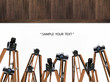 black camera on white background 