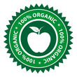 100% Organic Apple Healthy Food Label