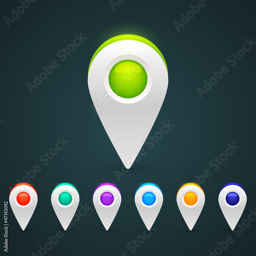 Vector: GPS Color Map Icons GPS Color Map Icons