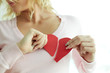 Woman with broken heart