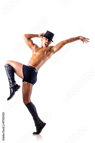 Photo: Half nude dancer isolated on white Half nude dancer isolated on white