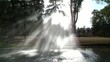 Sunlight Through Mist  Fountain