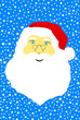 Vektor: Face of Santa Claus with blue in background Face of Santa Claus with blue in background