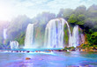 water fall in vietnam, Southeast asia water fall beautyful lands