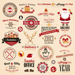Christmas set - labels, emblems and other decorative elements.