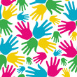 Social diversity hands seamless pattern