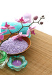 Foto: spa composition of bath salt, stones and orchid spa composition of bath salt, stones and orchid