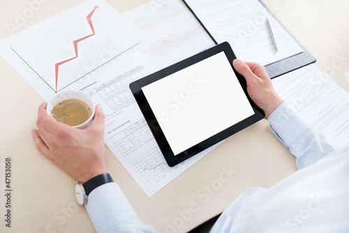Photo: Businessman with digital computer Businessman with digital computer