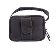 Black camcorder bag isolated on white background