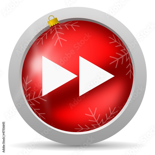 Illustration: scroll red glossy christmas icon on white background scroll red glossy christmas icon on white background