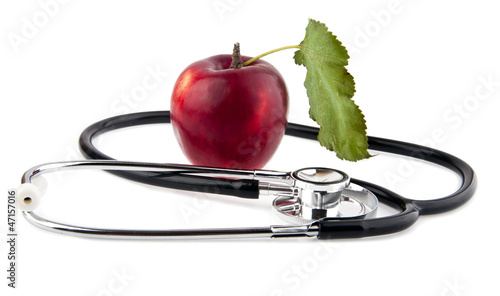 Photo: apple and stethoscope apple and stethoscope