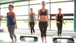 Female group doing aerobics