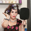 Lady Patting Her Hairdo