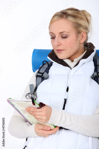Photo: Portrait of a tired-looking backpacker Portrait of a tired-looking backpacker