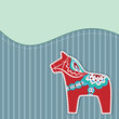 Card with swedish wooden horse