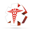 Vektor: medical symbol, 3D Button medical symbol, 3D Button