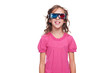 studio shot of smiley girl in 3d glasses