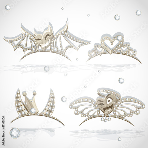 Vector: Tiaras for carnival costume to the angel and the devil Tiaras for carnival costume to the angel and the devil