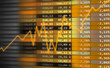Tableau cours de bourse graphique jaune