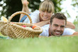 Photo: couple relaxing in the park couple relaxing in the park