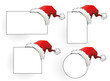 Vektor: Weihnachtsetiketten Set mit Weihnachtsmützen Weihnachtsetiketten Set mit Weihnachtsmützen