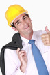 Engineer giving his stamp of approval