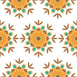 Seamless kaleidoscope floral vector repeat background