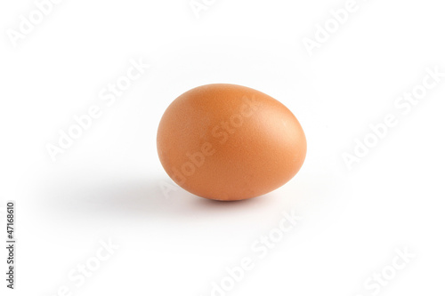 Photo: Single egg on white background Single egg on white background