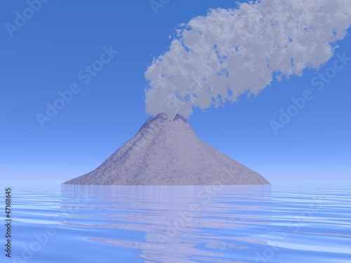 Illustration: Eruption - 3D render Eruption - 3D render