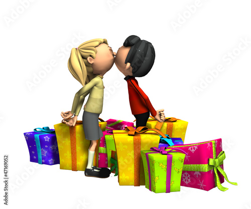 Illustration: Kissing With Presents Kissing With Presents
